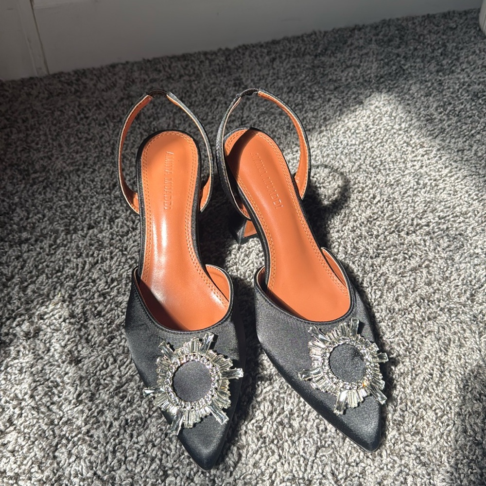 Worn once Amina Muaddi heels 2.75”